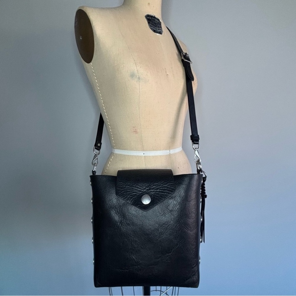 Black Leather Crossbody Bag